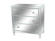 Hollywood White Trim and Mirror 3 Drawer Chest