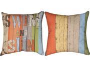 Pair of Swim and Sun Climaweave 18in. Indoor Outdoor Decorative Throw Pillows