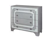 Olympia Grey And White Greek Key 4 Drawer Chest