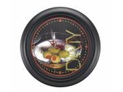 `Dirty Martini Time` Round Wooden Wall Clock 19 1 2 Inch Diameter