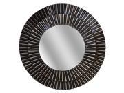 Crescent Brown and Bronze Finish 30 Inch Diameter Wall Mirror