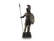 Greek Hero Ajax the Great Holding Spear and Shield Bronze Finish Statue
