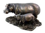 Mother And Child Hippopotamus Statue Baby Hippo