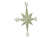 Distressed Finish Ivory White Compass Rose Wall Hanging 37 Inches By 26 Inches