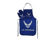 U.S. Air Force Barbecue Apron Mitt Potholder 3 Pc. BBQ Set