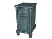 Harrison Distressed Grey 1 Drawer 1 Door Shaped Chairside