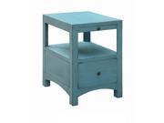 Langley Antique Blue 1 Drawer 1 Pull Shelf Side Table