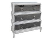 Gabrielle 3 Drawer White Wash And Mirror Stacked Chest