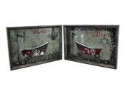 2 Pc. Vintage Clawfoot Tub Foil Finish Framed Wall Hanging SetS