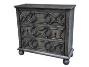 Rutledge Antique Grey 3 Drawer Pattern Front Chest