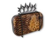 Faux Python Spiked Knuckle Duster Clutch Purse