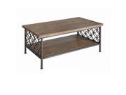 Fairmont Metal And Wood Rectangle Cocktail Table