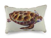 Betsy Drake HJ044 Green Sea Turtle Art Only Pillow 15 x22