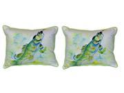 Pair of Betsy Drake Yellow Perch Large Indoor Outdoor Pillows 16 Inch x 20 Inch