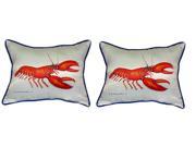Pair of Betsy Drake Red Lobster Large Pillows