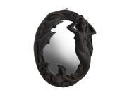 Rustic Cast Iron Mermaid and Jumping Dolphins Decorative Wall Mirror