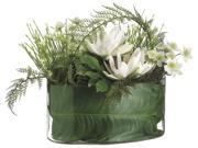 18 Inch Tall Water Lily Allium Lace Fern in Glass Container