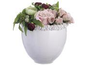 12 Inch Tall Ranunculus Rose in Ceramic Vase