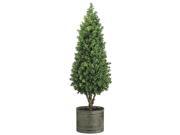 35 Inch Tall Boxwood Topiary in Tin Pot