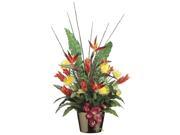 40 Inch Tall Bird of Paradise Protea Ginger Flower in Ceramic Pot