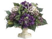 16 Inch Tall Hydrangea Heather Berry in Resin Container