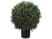 2 Foot 2 Inch Tall Boxwood Ball Shaped Artificial Topiary w Pot
