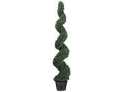5 Foot Tall Plastic Boxwood Spiral Topiary in Pot