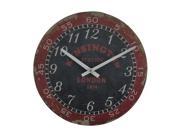 London Kensington Station Distressed Vintage Finish Round Wooden Wall Clock