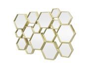 Three Hands Hexagon Cluster Decorative Metal Wall Mirror