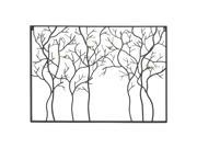 Three Hands Black Metal Wall Sculpture Of Trees With Birds 30 X 41.75 Inches