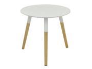 Three Hands Mid Century Modern White Wood Table