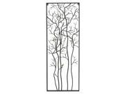 Three Hands Black Metal Wall Sculpture Of Trees With Birds 52 X 18.13 Inches