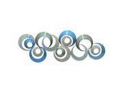 Three Hands Concentric Circle Metal Wall Decoration Blue And Grey