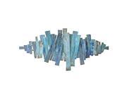 Three Hands Abstract Strips Metal Wall Decor In Blues