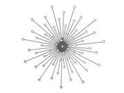 Three Hands Jeweled Starburst Wall Silver and Black 24 Inch Diameter