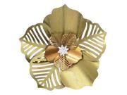 Three Hands Metal Three Dimensional Floral Wall Decor In Gold Tones