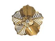 Three Hands Floral Metal Wall Decor In Gold Tones