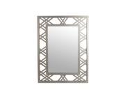 Silver Metal Framed Beveled Glass Wall Mirror 41 X 31 Inches