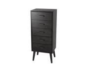 Charcoal Gray Mid Century Style 5 Drawer Accent Stand 38 1 2 Inches Tall