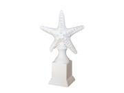Glossy White Ceramic Starfish on Stand