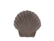 Rust Brown Finish Cast Iron Scallop Shell Statue 8 Inches Long