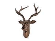 23 Inch Long Metallic Copper Finish Ceramic Deer Head