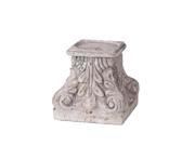 Distressed Gray Finish Ceramic Pillar Candle Holder 9 Inches Tall