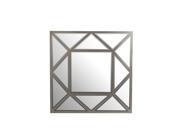 Silver Metal Framed Beveled Glass Wall Mirror 32 Inches Square
