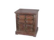 Weathered Finish Wooden 2 Drawer Accent Stand 27 1 2 Inches Tall