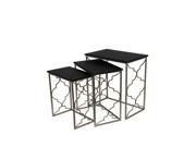 3 Piece Nesting Black Metal Accent Table Set