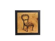Distressed Finish Sepia Brown Vintage Chair Wall Art 19 Inches Square