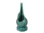 14 1 2 Inch Tall Turquoise Blue Ceramic Seashell Vase