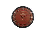 36 Inch Diameter Distressed Finish Metal Wall Clock