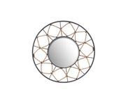 36 1 2 Inch Diameter Round Metal Wall Mirror W Rope Accents